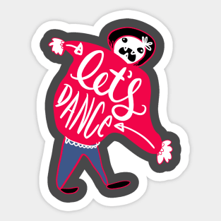 Let's Dance Party Monster: Funny Socially Awkward Creature Sticker